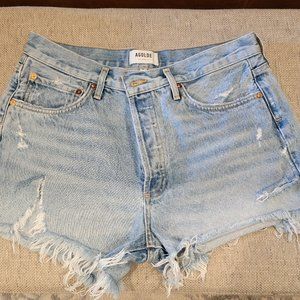 Agolde denim distressed jean shorts